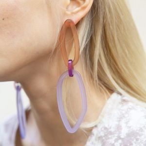 Rachel Comey Elm Earring in Lavender and Orange